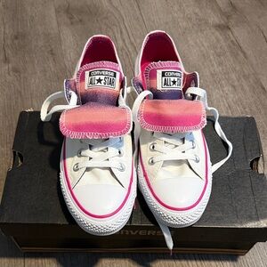 NWT**Converse Double Tongue White and Pink All Star Sneakers